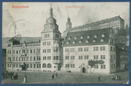 Rudolstadt Neues Rathaus Hotel Löwe, Gelaufen 1914 (AK3222) - Rudolstadt