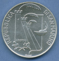 San Marino 500 Lire 1988 Olympia Skifahrer, Silber, KM 216 Vz/st (m4434) - Saint-Marin