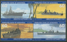 Mikronesien 1995 50 J. Ende Des Zweiten Weltkrieges Schiffe 435/38 ZD Postfrisch - Micronesia