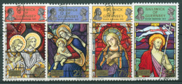 Guernsey 1972 Weihnachten Glasfenster, Elisabeth II. 71/74 Gestempelt - Guernsey