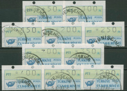 Türkei ATM 1987 Postemblem Satz 10 Werte ATM 1.2 S2 Gestempelt - Distribuidores