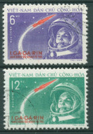 Vietnam-Nord 1961 Weltraumflug Kosmonaut Juri Gagarin 166/67 A Gestempelt - Vietnam