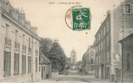 Dole * 1908 * Avenue De La Gare * Cpa Toilée Colorisée Ancienne - Dole