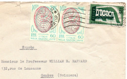 ITALIE.1956 "ONU. EUROPA".LETTRE EXPRES  Pour La Suisse - ONU