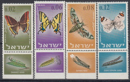 ISRAEL 352-355,unused,butterflies - Nuevos (con Tab)