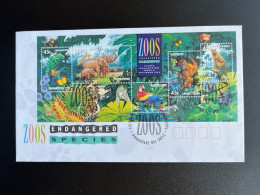 AUSTRALIA 1994 FDC ENDANGERED SPECIES ZOOS 28-09-1994 ELEPHANTS APES BIRDS - FDC