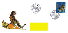 NOUVEL AN CHINOIS ANNEE DU TIGRE (BLEU GRAND FORMAT) (22-1-2022)  #575# - Felinos