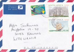 South Africa Air Mail Cover Sent To Lithuania 2-12-2002 With More Topic Stamps Sailing Ships - Airmail