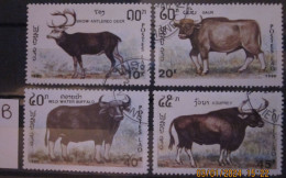 LAOS ~ 1990 ~ S.G. 1213 - 1216, ~ 'LOT B' ~ MAMMALS. ~ VFU #03442 - Laos