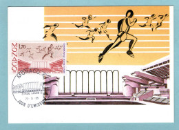 Carte Maximum  Monaco 1985 - Championnat Athlétisme - Inauguration Du Stade Louis II - YT 1475 - Maximum Cards