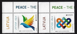 LETONIA /LATVIA /LETTLAND /LETTONIE -EUROPA-CEPT 2023-"PEACE –The Highest Value Of Humanity"- SERIE De 2 V.- CH-SUP-IZQ - 2023