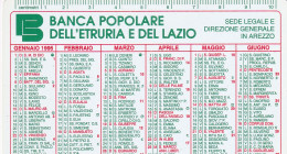 Calendarietto - Banca Popolare Dell'etruria E Del Lazio - Arezzo - Anno 1995 - Petit Format : 1991-00