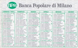 Calendarietto - Banca Popolare Di Milano - Anno 1995 - Petit Format : 1991-00