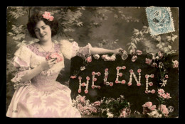 PRENOMS - HELENE - FEMME ET FLEURS - Firstnames