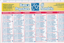 Calendarietto - Banca Popolare Di Sondrio - Anno 1995 - Petit Format : 1991-00