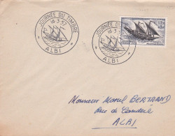 FDC--1957 - Journée Du Timbre " Service Maritime Postal"...cachet  ALBI -- - 1950-1959