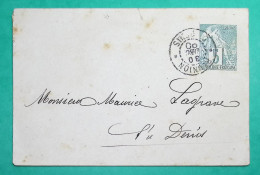 ENTIER 5C COLONIES POSTE ST DENIS REUNION CORRESPONDANCE LOCALE 1880 LETTRE COVER FRANCE - Briefe U. Dokumente