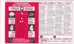 Calendarietto - Farmacia Dr.cesare Formetti - Brescia - Anno 1995 - Petit Format : 1991-00