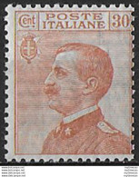 1922 Italia VE III 30c. Bruno Arancio Mc MNH Sassone N. 127 - Otros & Sin Clasificación
