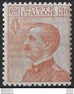 1922 Italia VE III 30c. Bruno Arancio Mc MNH Sassone N. 127 - Autres & Non Classés