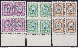 1964 ARABIA SAUDITA/SAUDI ARABIA, SG 493/495 Set Of 3 MNH/** Block Of 4 - Arabia Saudita