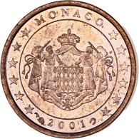 Monaco, Rainier III, Euro Cent, 2001, Paris, SPL, Cuivre Plaqué Acier - Monaco