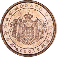Monaco, Rainier III, Euro Cent, 2001, Paris, SPL, Cuivre Plaqué Acier - Mónaco