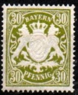 BAYERN, ALTDEUTSCHLAND ,1888- 1900, MI 66, STAATSWAPPEN AUF ORNAMENT, POSTFRISCH, NEUF, - Ungebraucht