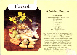 10-4-2024 (1 Z 35) Welsh Recipe - Cawl (soup) Posted To France With Wales Emblem Flower Stamp - Recettes (cuisine)