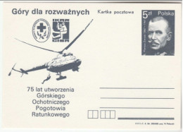 HELICOPTER MOUNTAIN RESCUE Service Anniv 1984 POLAND Postal STATIONERY Card Cover Stamps Aviation  Mountaineering - Elicotteri