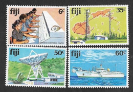 SD)1981 FIJI COMPLETE SERIES TELECOMMUNICATIONS, ASSISTANCE CONTROL, STATION, SATELLITE, BOAT, 4 BELLS MNH - Fidji (1970-...)