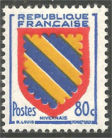 340 France Yv 1001 Armoiries 1954 Coat Arms Nivernais MNH ** Neuf SC (1001-1b) - Stamps