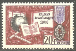 341 France Yv 1190 Palmes Académiques Livre Book Carte Map MNH ** Neuf SC (1190-1b) - Otros & Sin Clasificación