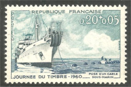 342 France Yv 1245 Bateau Ship Schiff Submarine Cable Sous-marin MNH ** Neuf SC (1245-1c) - Telecom