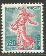 342 France Yv 1233 Semeuse Lignée 20c Turquoise Sower Farmer MNH ** Neuf SC (1233-1b) - Autres & Non Classés