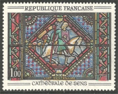 344 France Yv 1427 Cathédrale Sens Virail Glasswork Cheval Horse MNH ** Neuf SC (1427-1c) - Verres & Vitraux