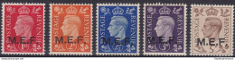 1942 MEF, SG N° 1/5  Serie Di 5 Valori  MNH/**  Certificato Biondi - Autres & Non Classés