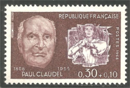 345 France Yv 1553 Paul Claudel Ecrivain Writer Poète Poet MNH ** Neuf SC (1553-1b) - Ecrivains