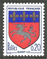 345 France Yv 1510 Saint Lo Armoiries Blason Coat Arms Licorne Unicorn MNH ** Neuf SC (1510-1d) - Mitología