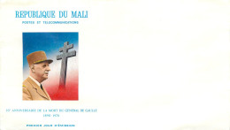 Enveloppe Vierge - Mali 1980 - 10ème Anniversaire De La Mort Du Général De Gaulle 46 (scan Recto-verso) KEVREN0617 - Sammlungen