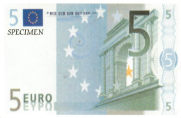 CP SPECIMEN DE BILLET DE 5 EURO  50 (scan Recto-verso)KEVREN0628 - Münzen (Abb.)