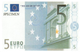 CP SPECIMEN DE BILLET DE 5 EURO  50 (scan Recto-verso)KEVREN0628 - Monnaies (représentations)