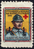 FRANCE - 1916 Vignette Coix Rouge De La SociétéFrançaise De Secours Aux Blessés Militaires (Delandre) - Croce Rossa