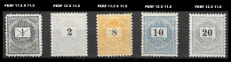 HONGRIE - HUNGARY - UNGARN / 1888 Typo. Perf. 12 X 11 1/2  & 11.5 X 11.5 WMK 132 RARE HIGH VALUE MLH FULL GUM - Nuovi