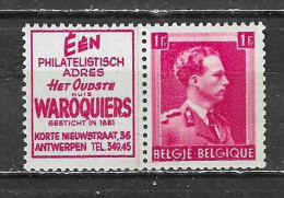 PU169**  Leopold III Col Ouvert - Waroquiers - Bonne Valeur - MNH** - LOOK!!!! - Ungebraucht