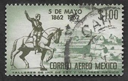 SD)1962 MEXICO CENTENARY OF THE BATTLE OF PUEBLA, GRAL. IGNACIO ZARAGOZA AND VISTA DE PUEBLA 1P SCT C260, USED - Messico