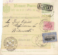 Rumänien: Mandat Postal Alexandria Nach Bucaresti 14.03.1907 - Other & Unclassified