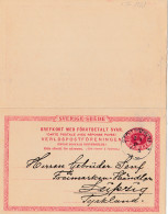 Schweden: 1913: Ganzsache An Gebrüder Senf, Leipzig - Other & Unclassified