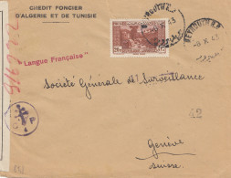 Libanon: 1943: Credit Foncier-D'Algerie Et De Tunisie, Beyrouth To Genf, Censor - Lebanon