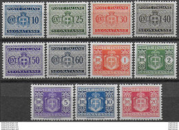 1945 Italia Luogotenenza Segnatasse Ruota Bc MNH Sassone N. 86/96 - Sonstige & Ohne Zuordnung